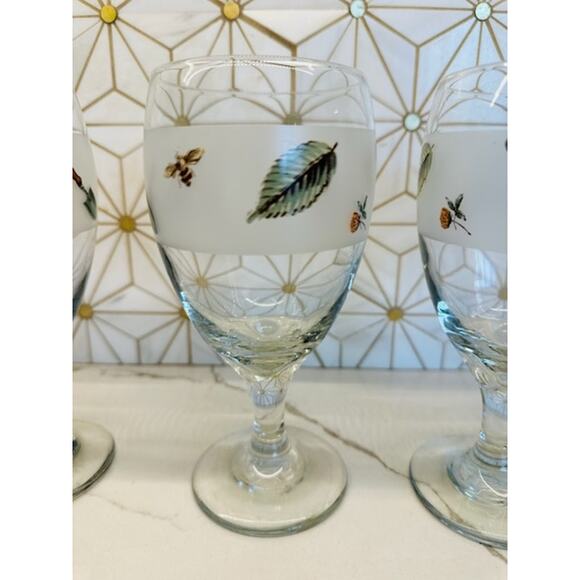 Vintage Pfaltzgraff Naturewood Iced Tea Goblets | Set of 5 | Garden‎ Motif - Picture 4 of 6